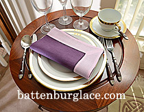 Multicolored Hemstitch Diner Napkin.Imperial Purple & Pink Trims